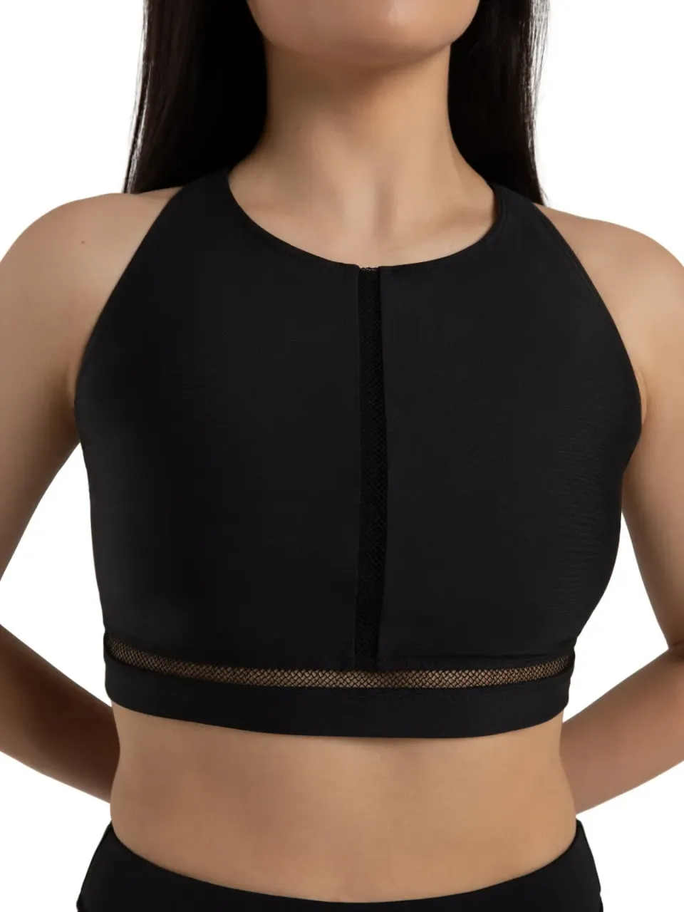 Capezio Coastal Bloom Oceanic Sport-BH Schwarz High-Neck