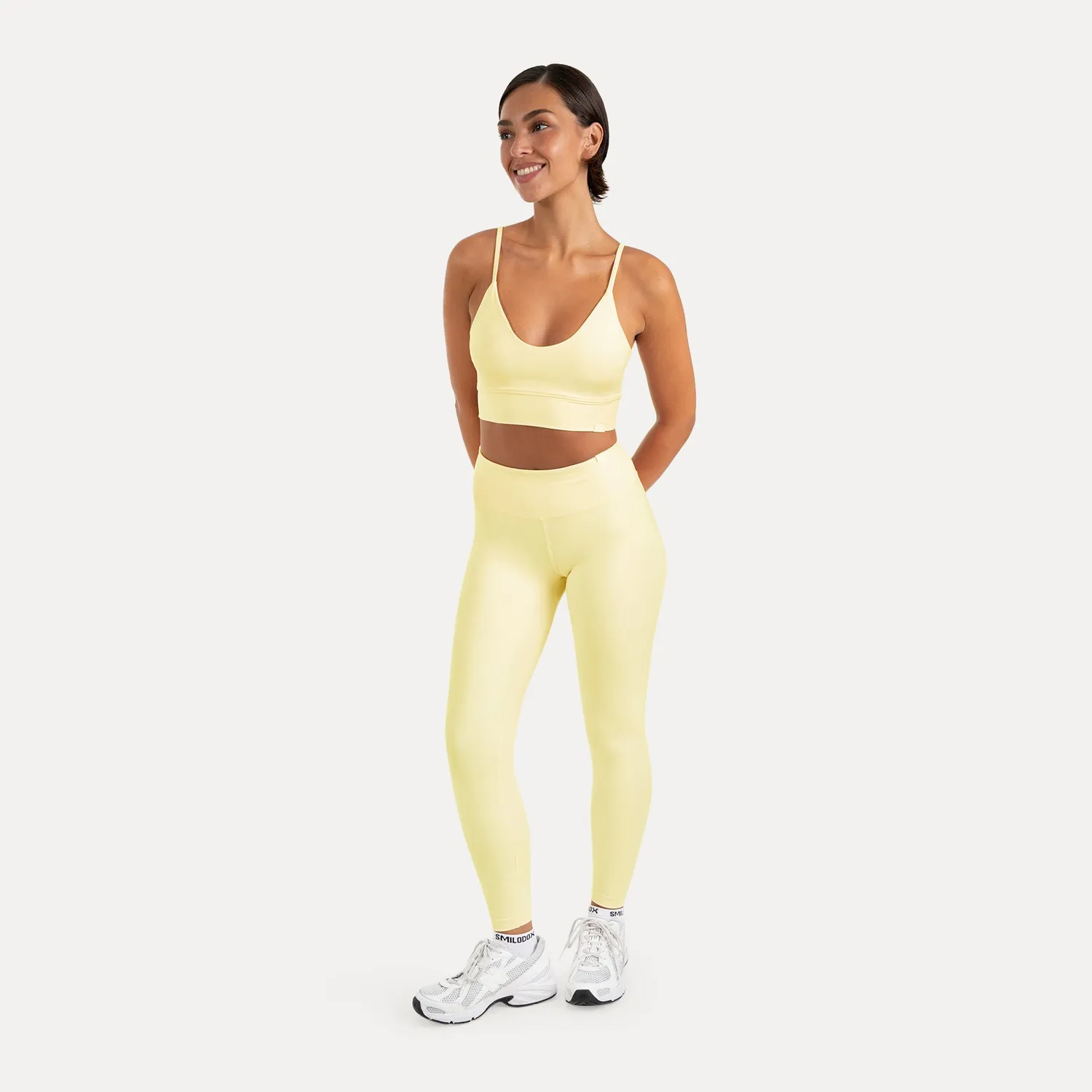 Smilodox Lunara Crop Top Schwarz S V-Ausschnitt