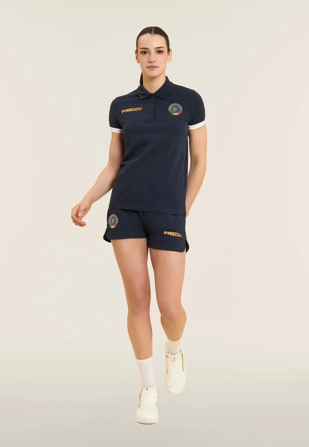 Freddy Italia FGI Polo Damen Dunkelblau Baumwolljersey