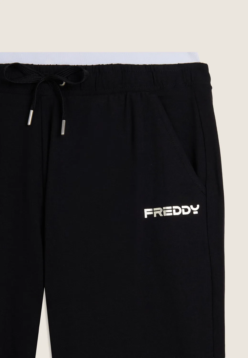 Freddy Sporthose Damen High-Waist Schlag Schwarz-Weiß
