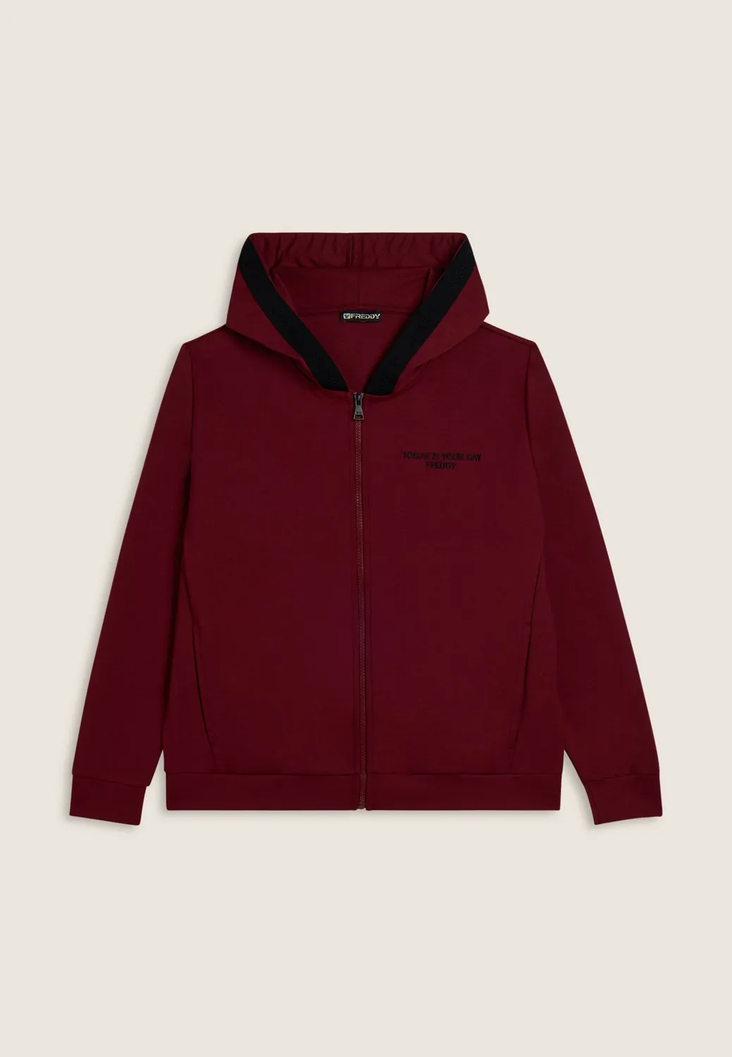 Freddy Full-Zip Hoodie Today Is Your Day Schwarz