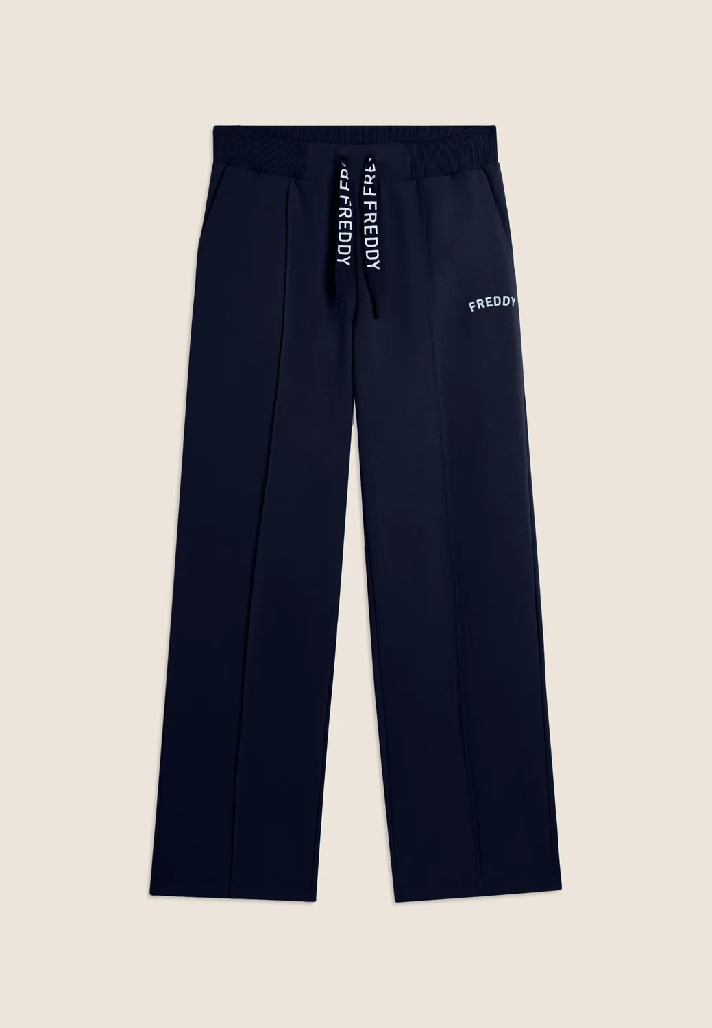 Freddy Wide Leg Sporthose Schwarz mit Glitzerlogo