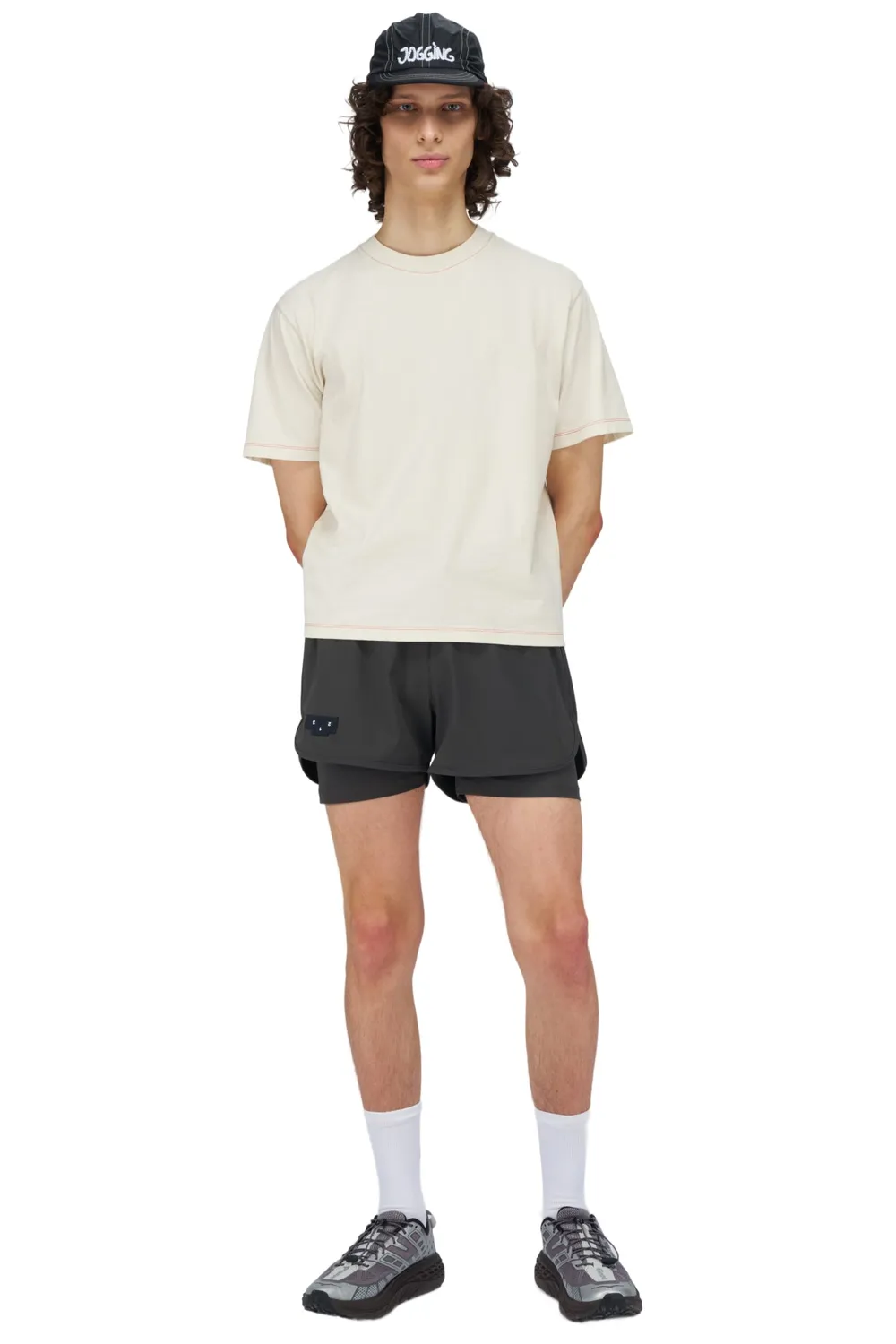 UNNA Born To Jog Tee T-Shirt Vanilla White