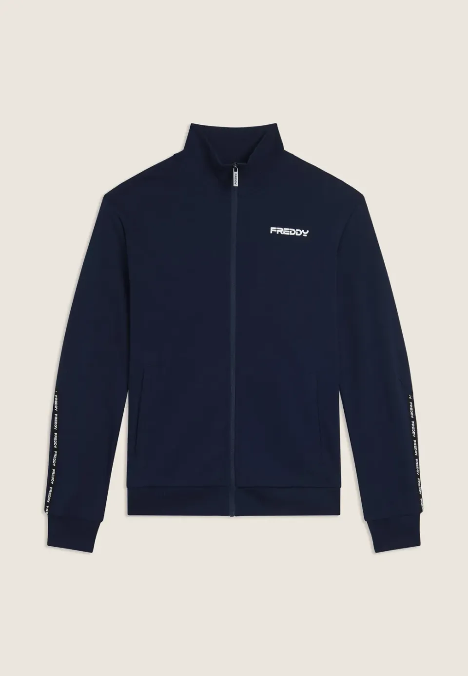 Freddy Interlock Full-Zip Sweatjacke Blau hoher Kragen