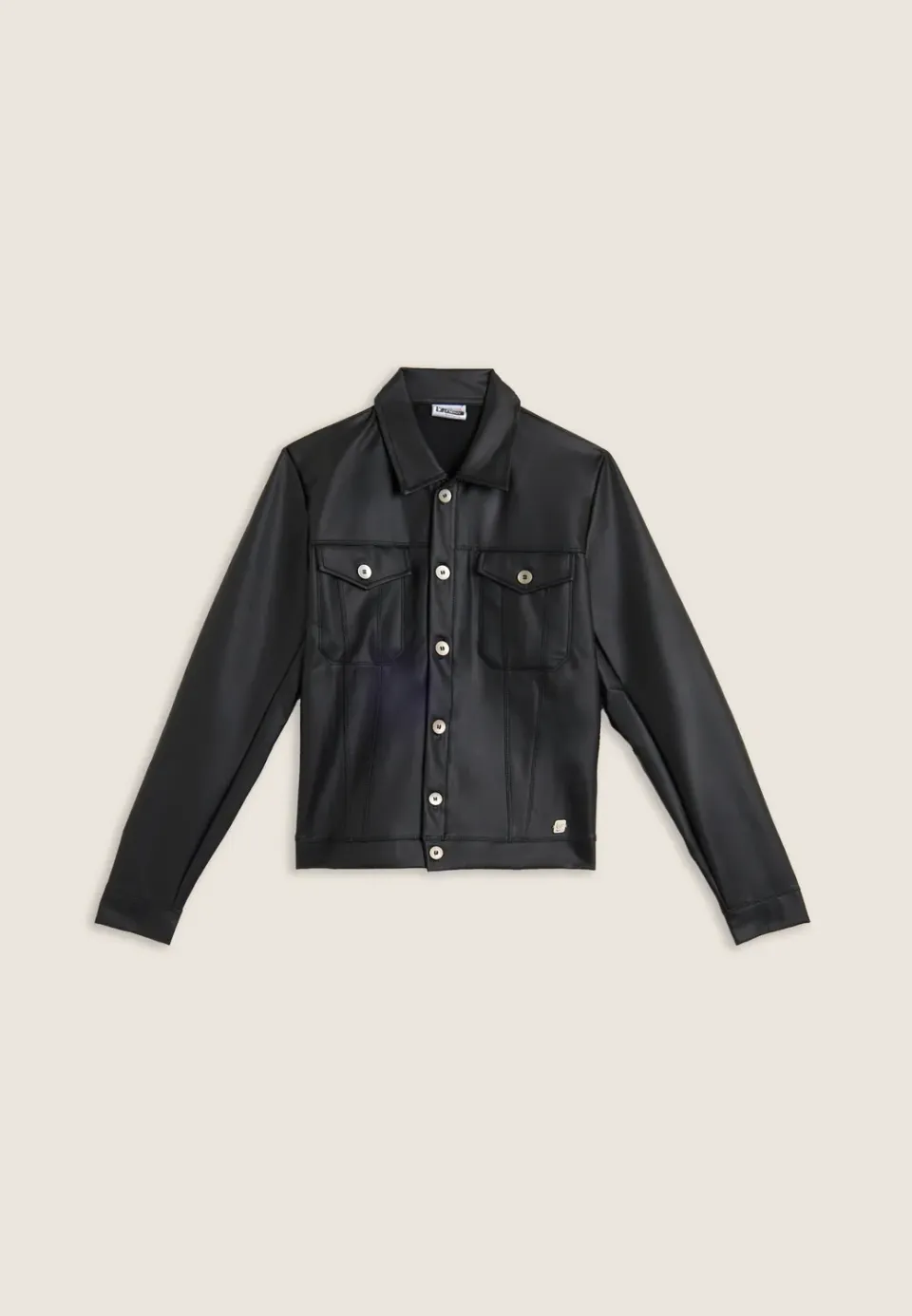 Freddy Trucker Kunstlederjacke Damen Schwarz kurz cropped