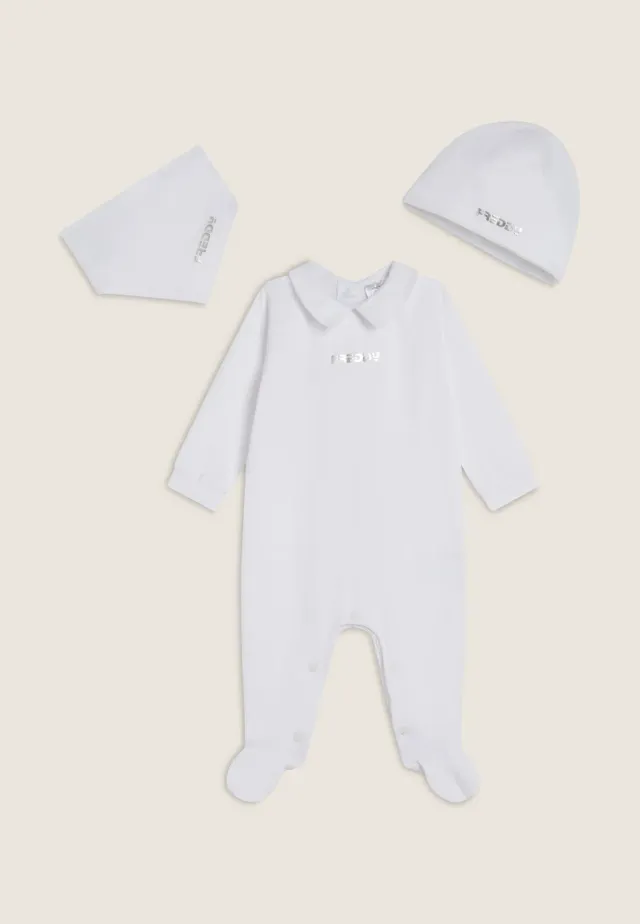 Freddy Baby-Set Strampler 3-tlg Weiß 1 Monat Baumwolle