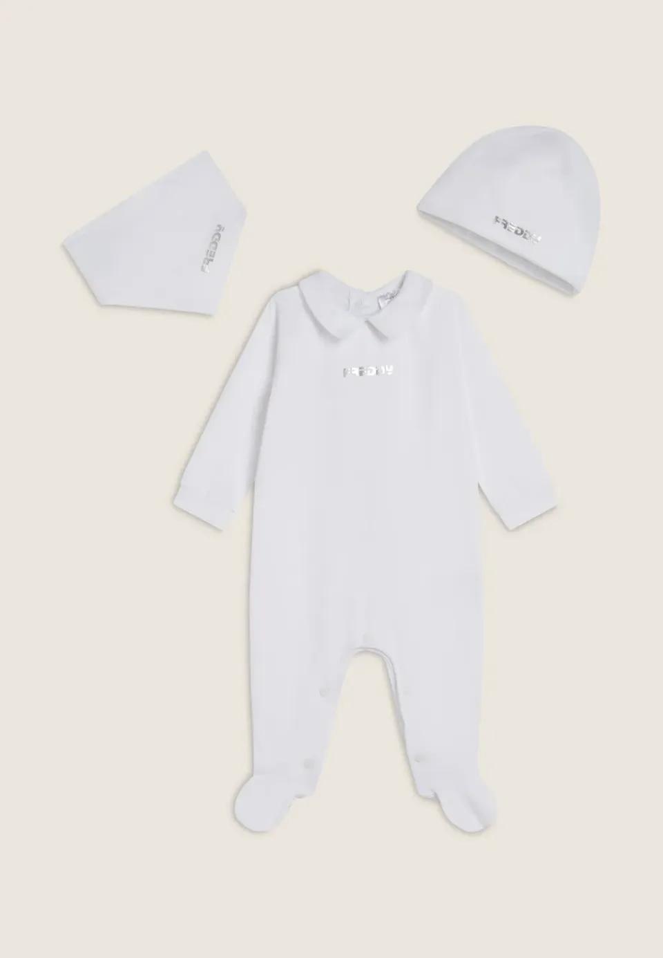 Freddy Baby-Set Strampler 3-tlg Weiß 1 Monat Baumwolle