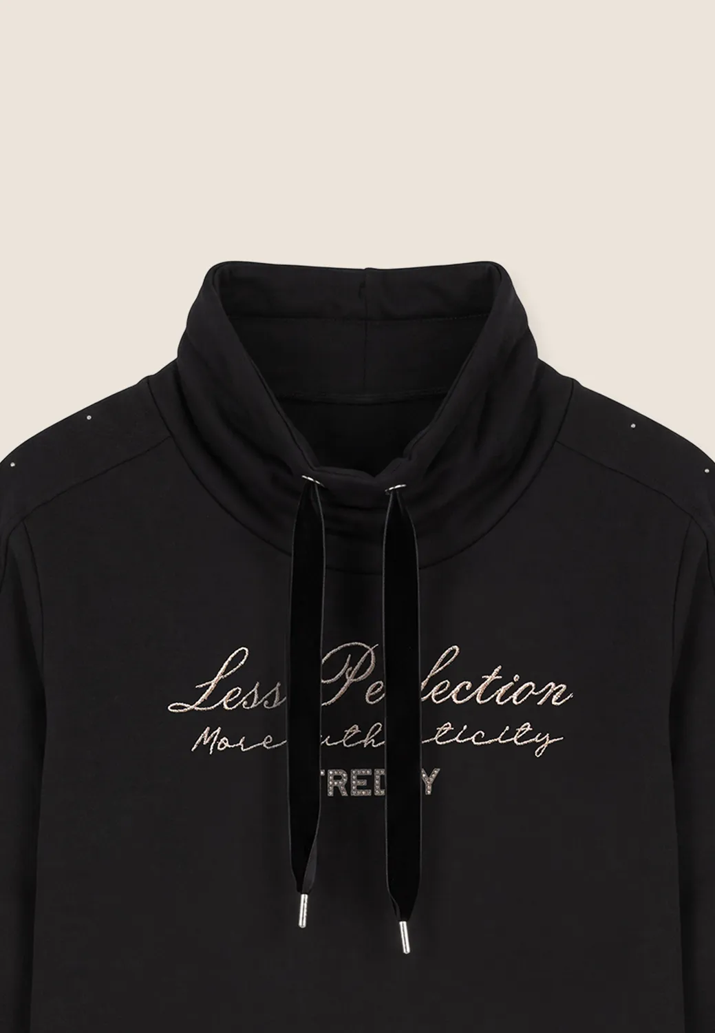 Freddy Sweatshirt Damen Schwarz Hoher Kragen