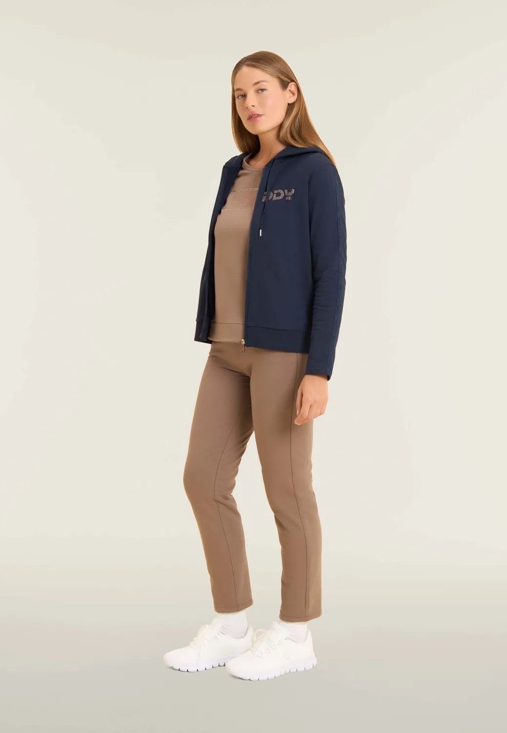 Freddy Strass Sweatshirt Schwarz Damen Rundhals