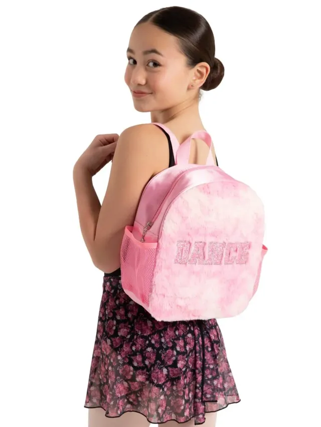Capezio Street Style Faux Fur Dance Rucksack Pink Plüsch