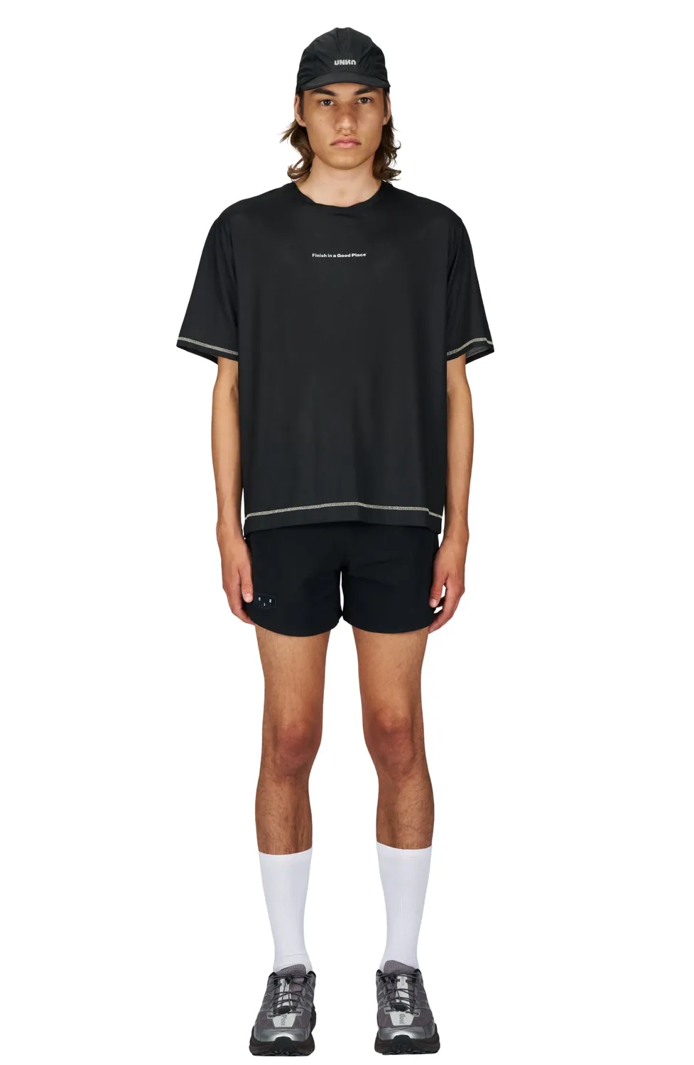 UNNA Wavy Tee T-Shirt Schwarz atmungsaktiv