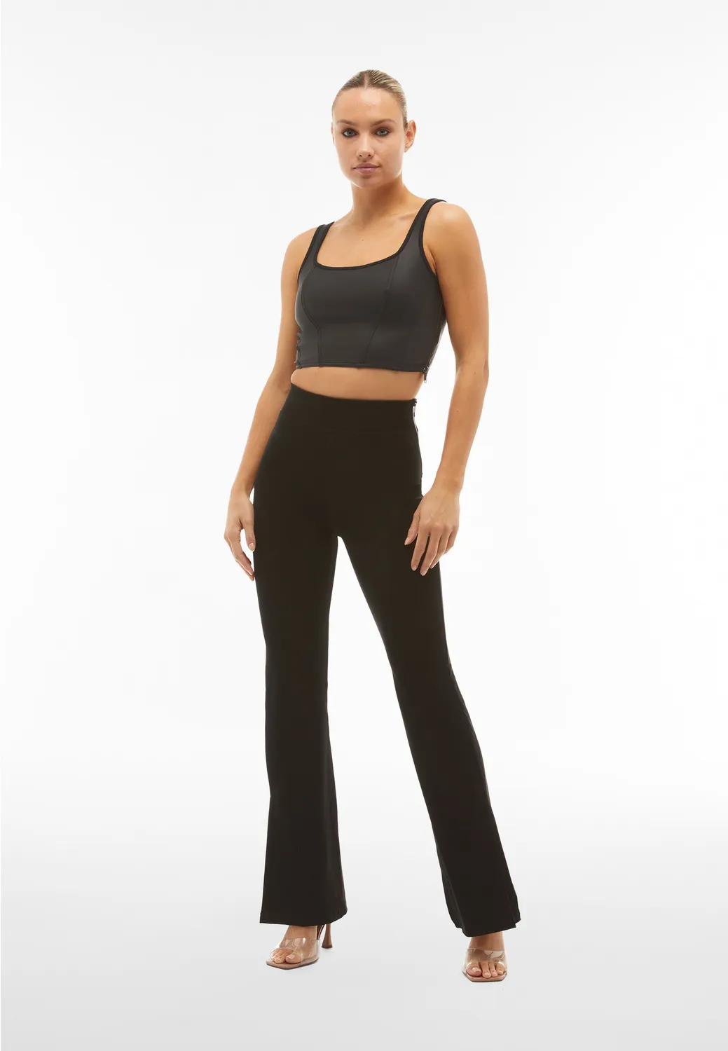 Freddy WR.UP Flare Kunstleder-Leggings Macaroon Push-up