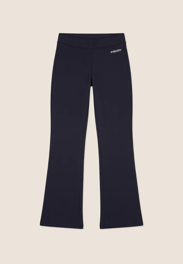 Freddy Flare Leggings Nero Sweat Seideneffekt