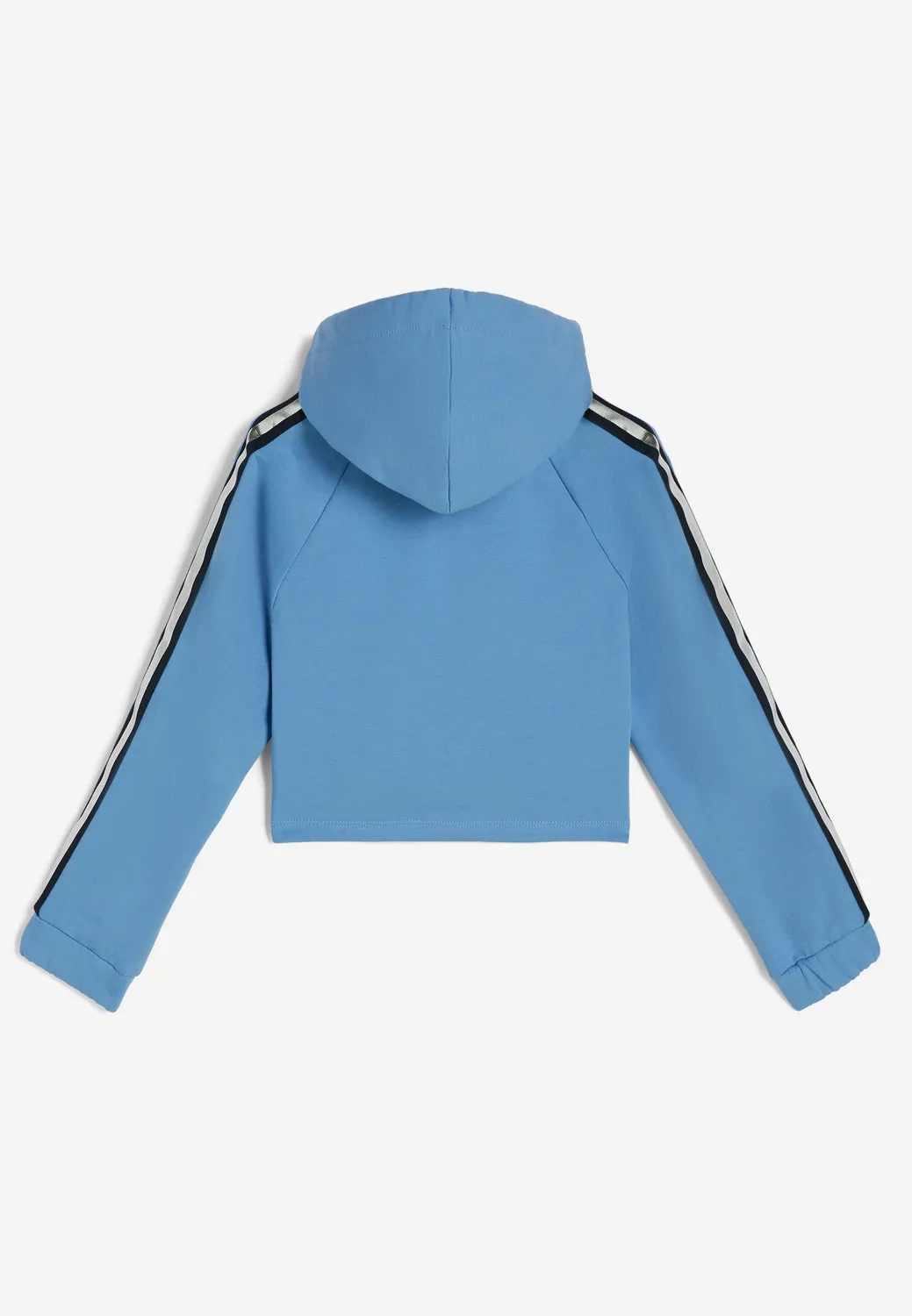 Freddy Mädchen Hoodie kurz Blau Silberstreifen fürs Training