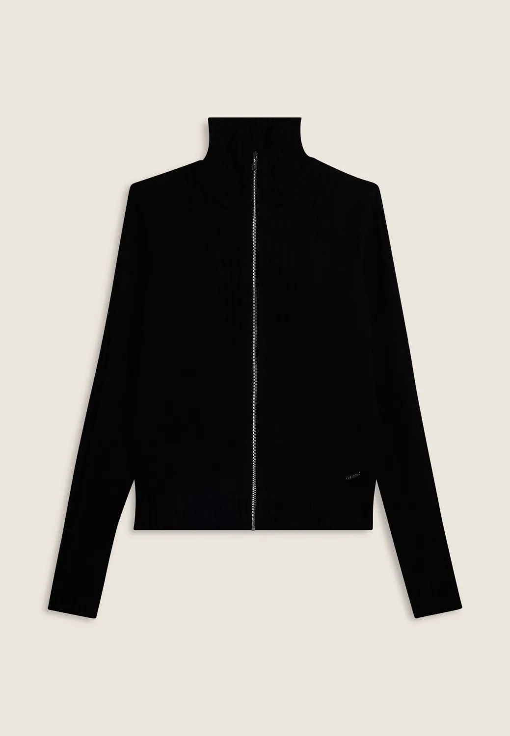 Freddy Slim Fit Langarm Shirt Schwarz mit Zip