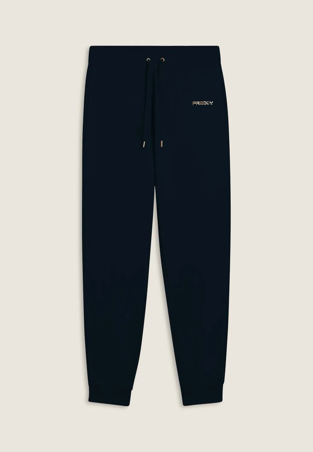 Freddy Sporthose Fleece Schwarz Logoband Rippbündchen Taschenlos