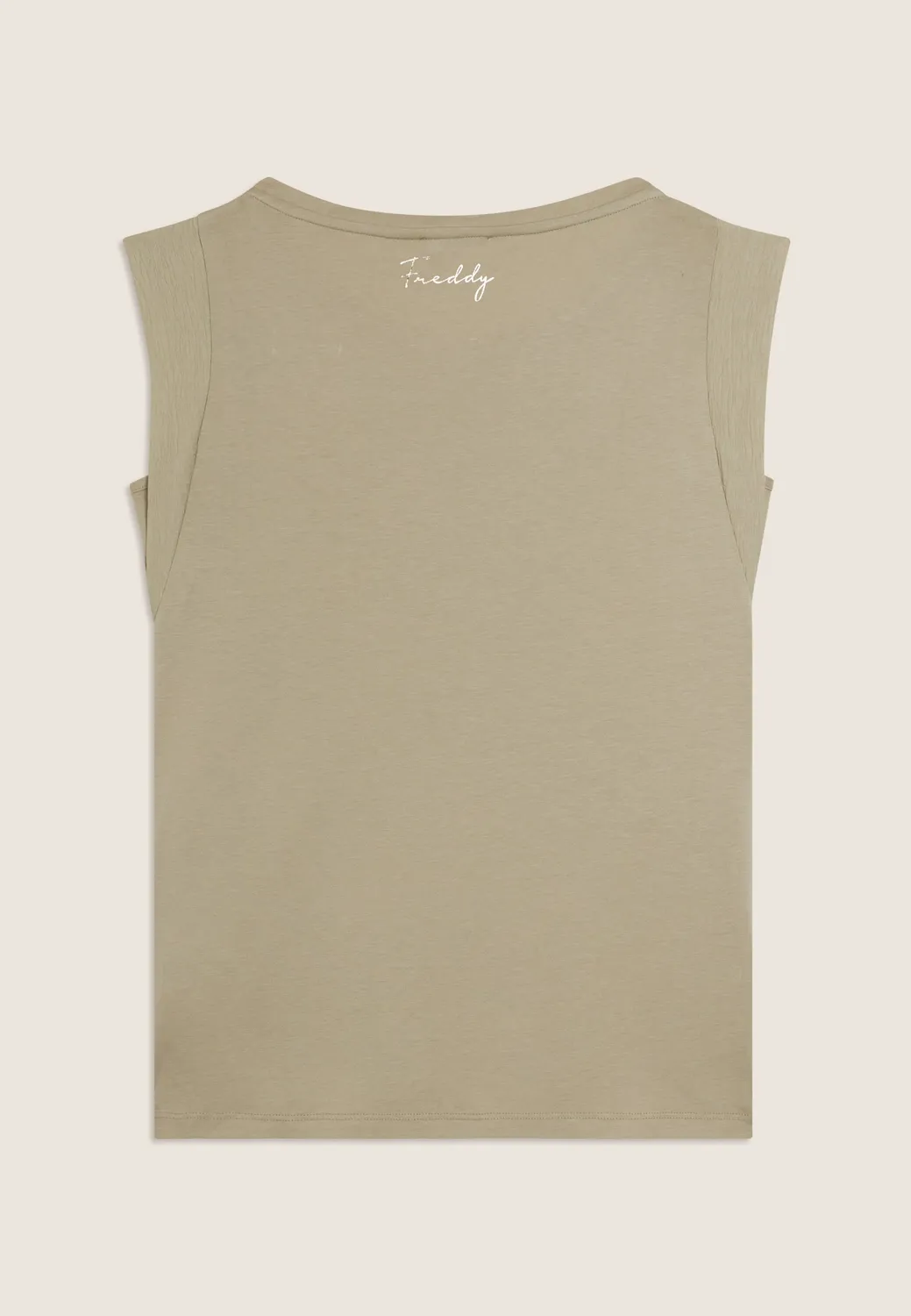 Freddy Crinkle T-Shirt regular schwarz Nieten-Schrift