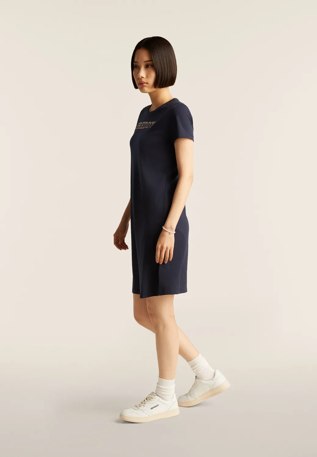 Freddy Jersey Kleid Dark Sapphire Perlen midi