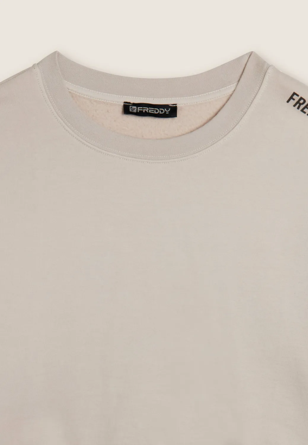 Freddy Flow Cropped Sweatshirt Grau Oversize bedruckt