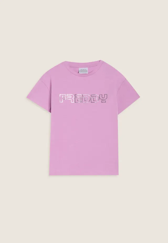Freddy Kinder T-Shirt lila Silber-Logo