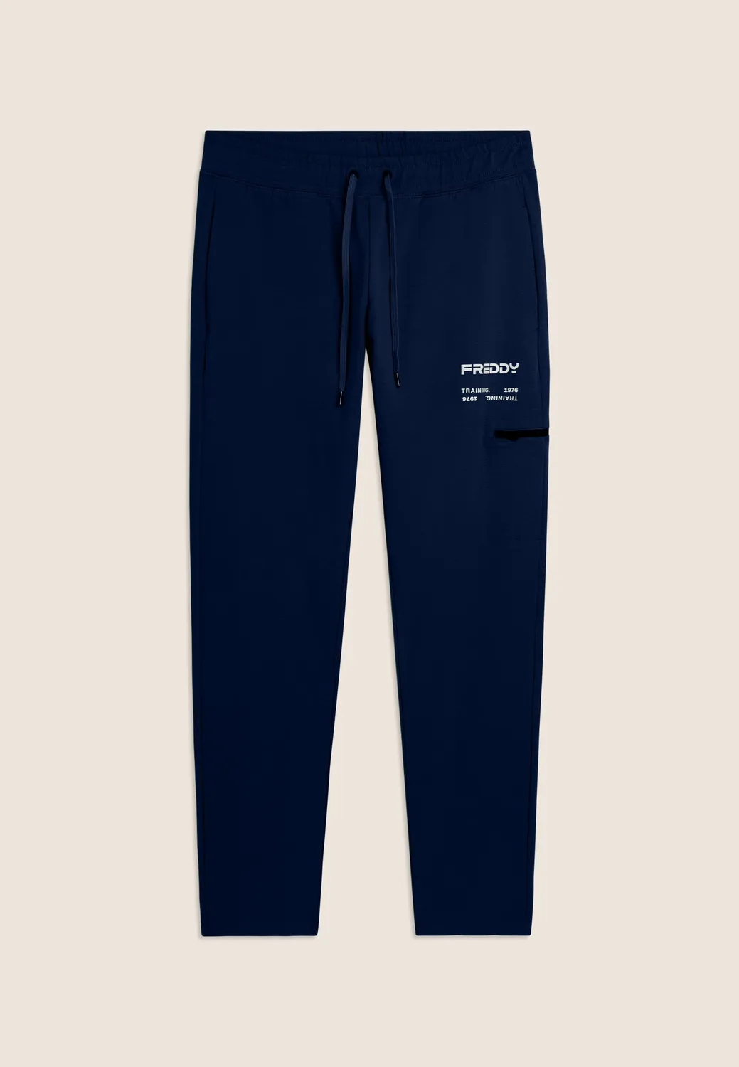 Freddy Sporthose Herren Gerade Blau Reissverschlusstasche