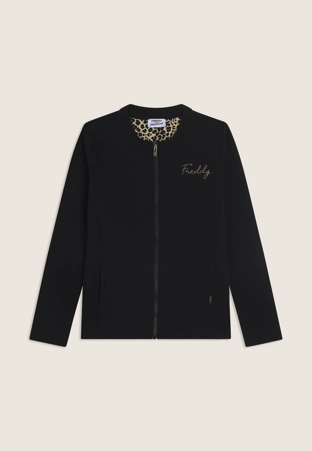 Freddy Slim Zip Sweatshirt Damen Schwarz N