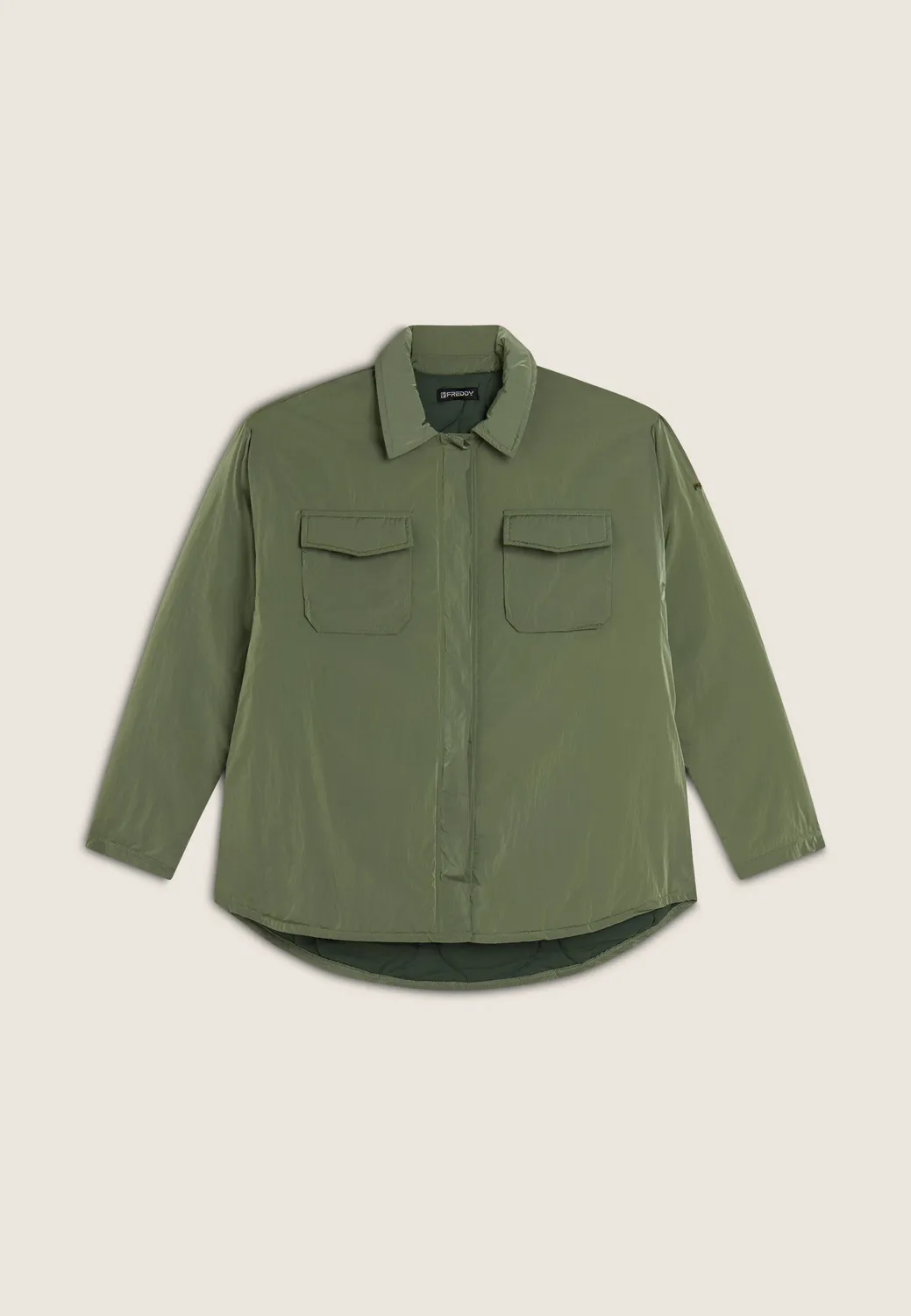 Freddy Oversize Stepp-Hemdjacke Oil Green Nylon