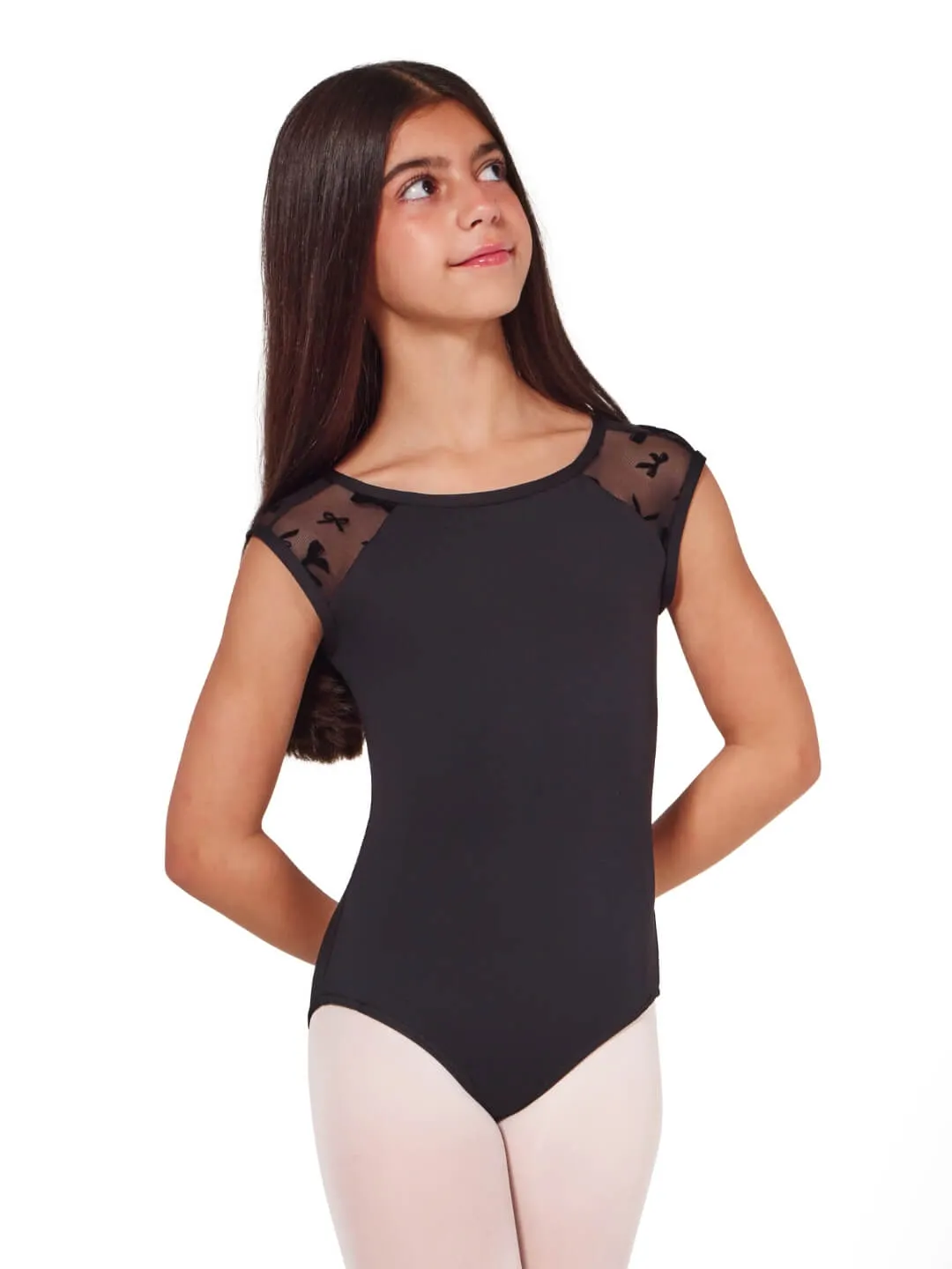 Capezio Take a Bow F12421C Encore Turnanzug Kind Schleifen-Mesh