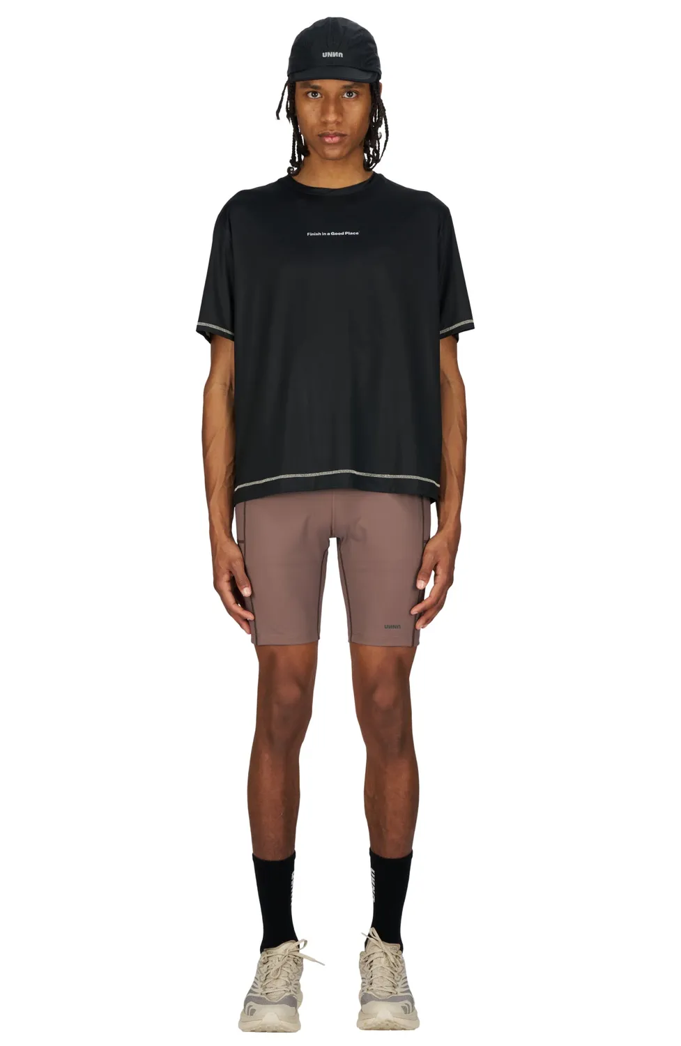 UNNA Boost Half Tights Laufshorts Plum Grey Herren