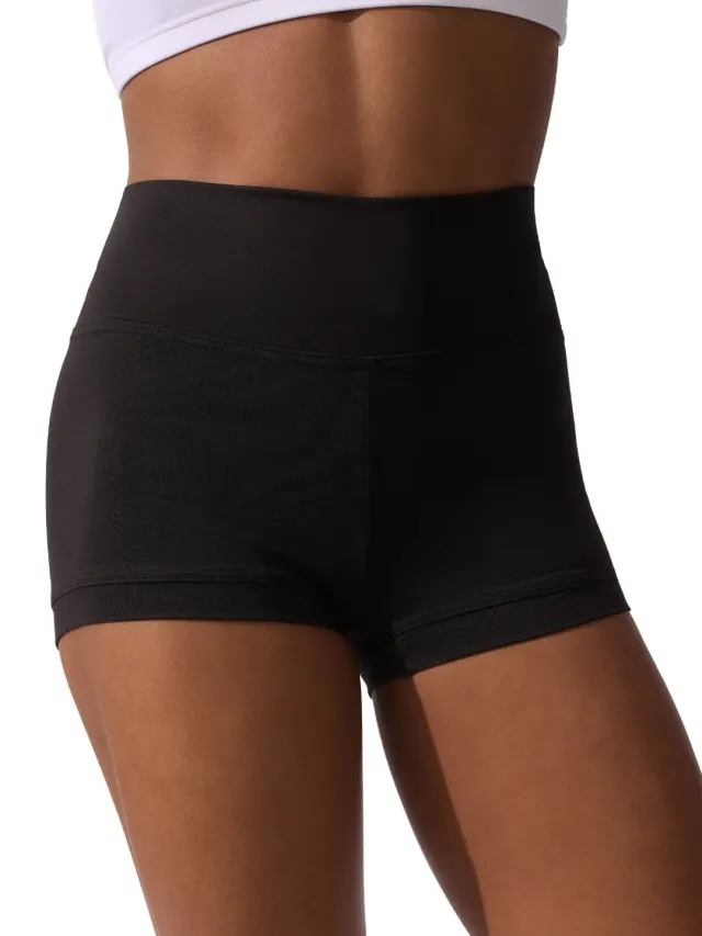 Capezio Studio High Waisted Shorts Schwarz blickdicht