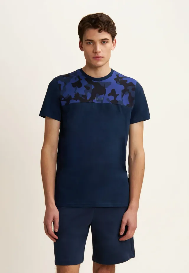 Freddy T-Shirt Camouflage Einsatz Dress Blue