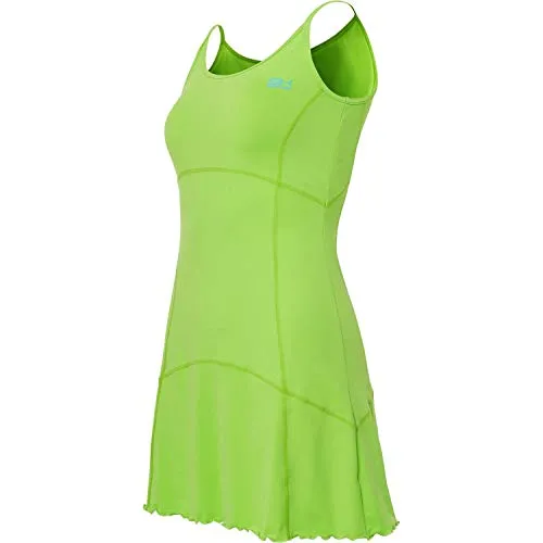SPORTKIND Tennis Kleid neongrün Gr. 134 Spaghettiträger