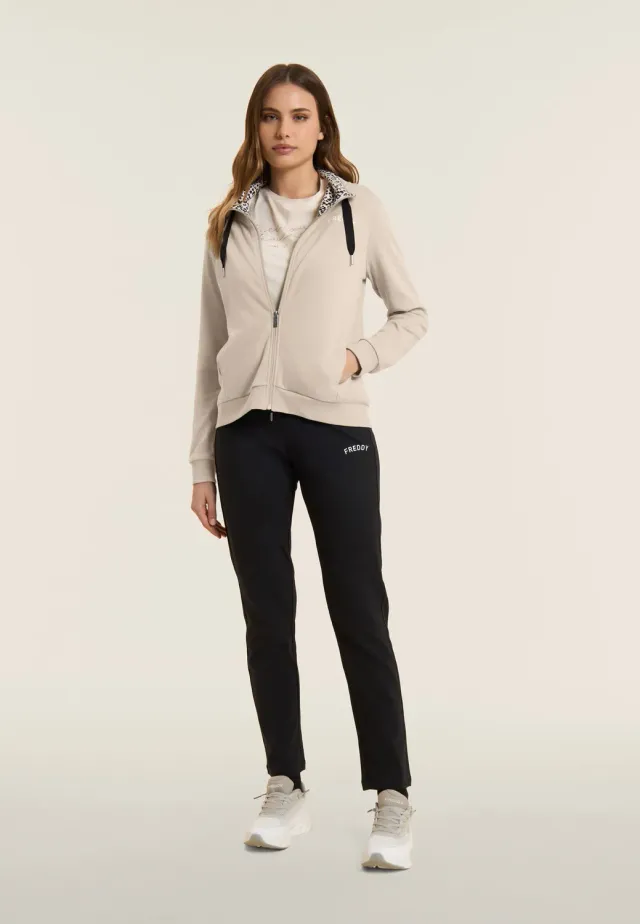 Freddy Trainingsanzug Damen Baumwolle schwarz Animalier