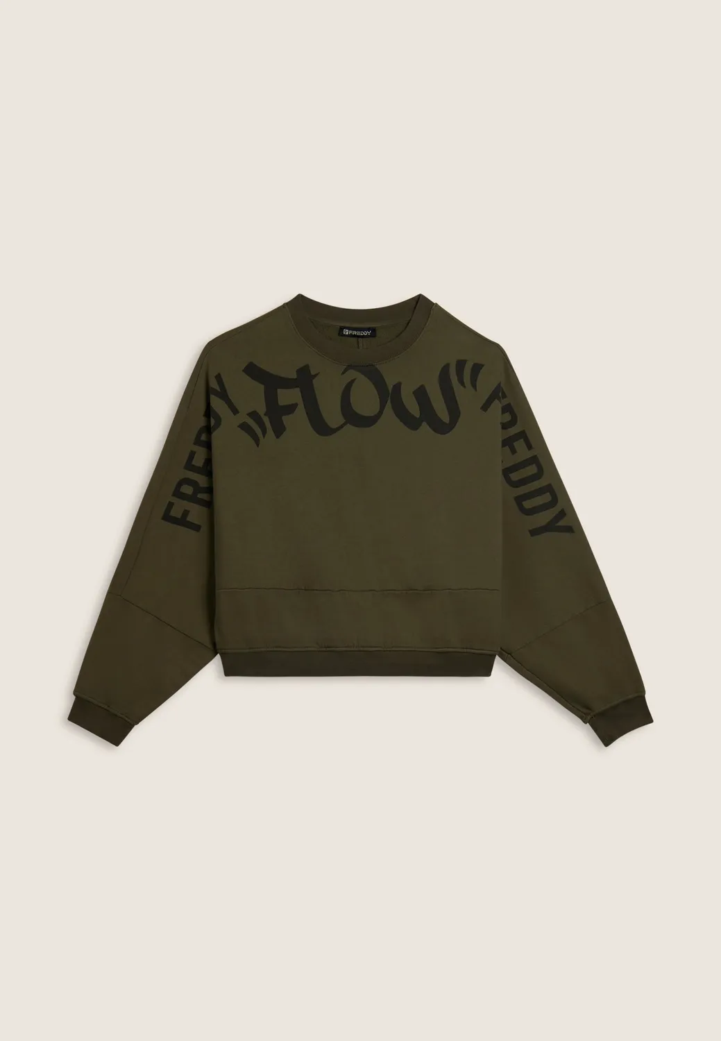 Freddy Flow Oversize Cropped Sweatshirt Gray Asphalt