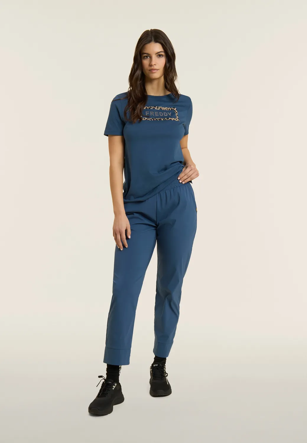 Freddy Cropped Hose Karotte Popeline Dunkelblau M