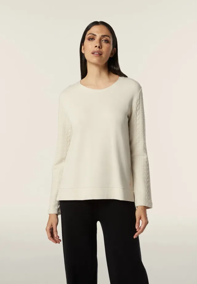 Freddy Sweatshirt Viskose Zopfärmel Schwarz comfort