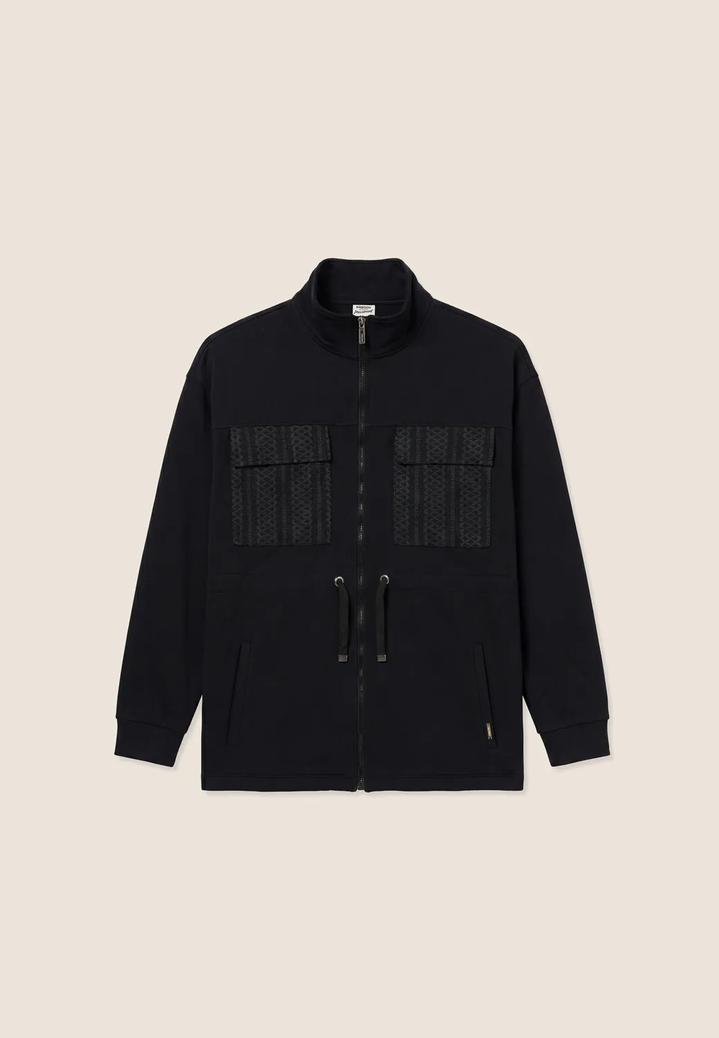 Freddy Stehkragen Full-Zip Sweatjacke schwarz Modal