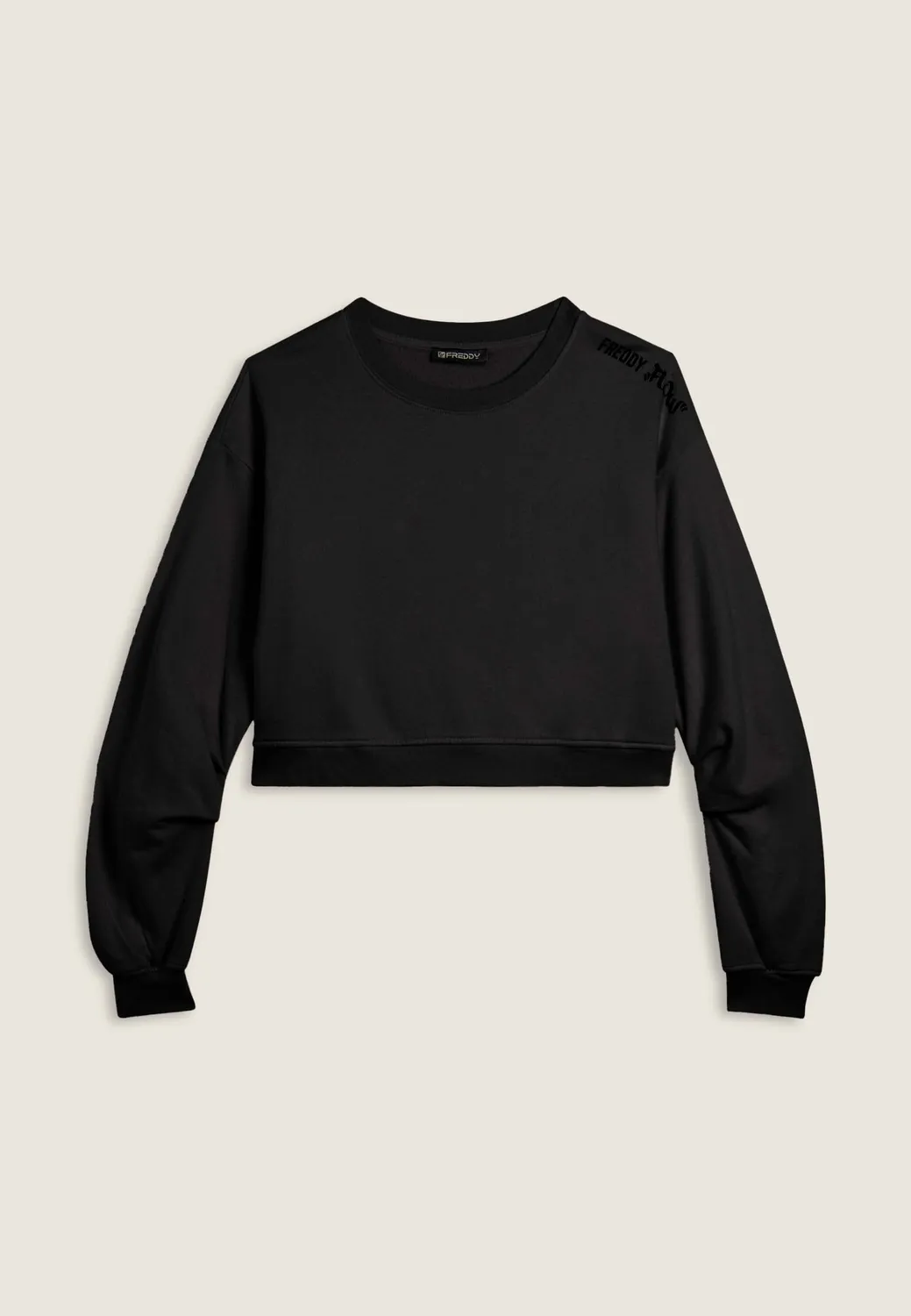 Freddy Flow Cropped Sweatshirt Grau Oversize bedruckt