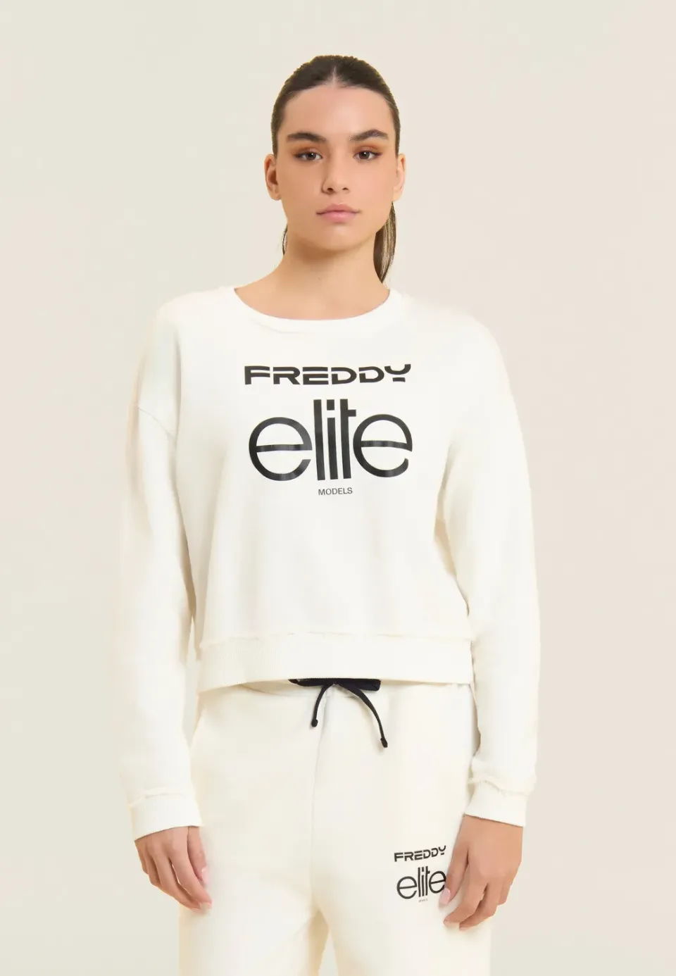 Freddy Elite Cropped Sweatshirt Crystal Gray Baumwolle