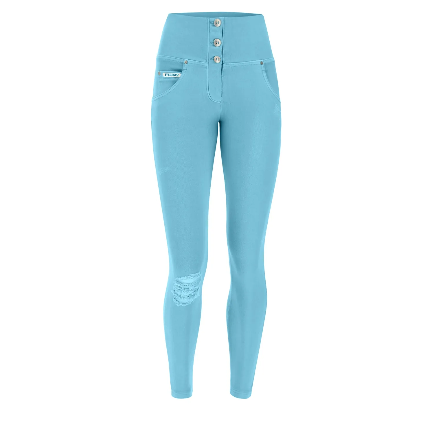 Freddy WR.UP 7/8 Push-up Hose Damen Blue Fog Ripped