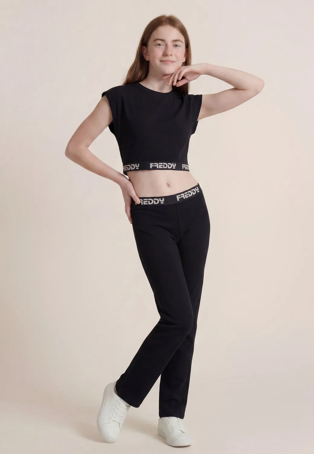 Freddy Cropped Top Mädchen Schwarz ärmellos