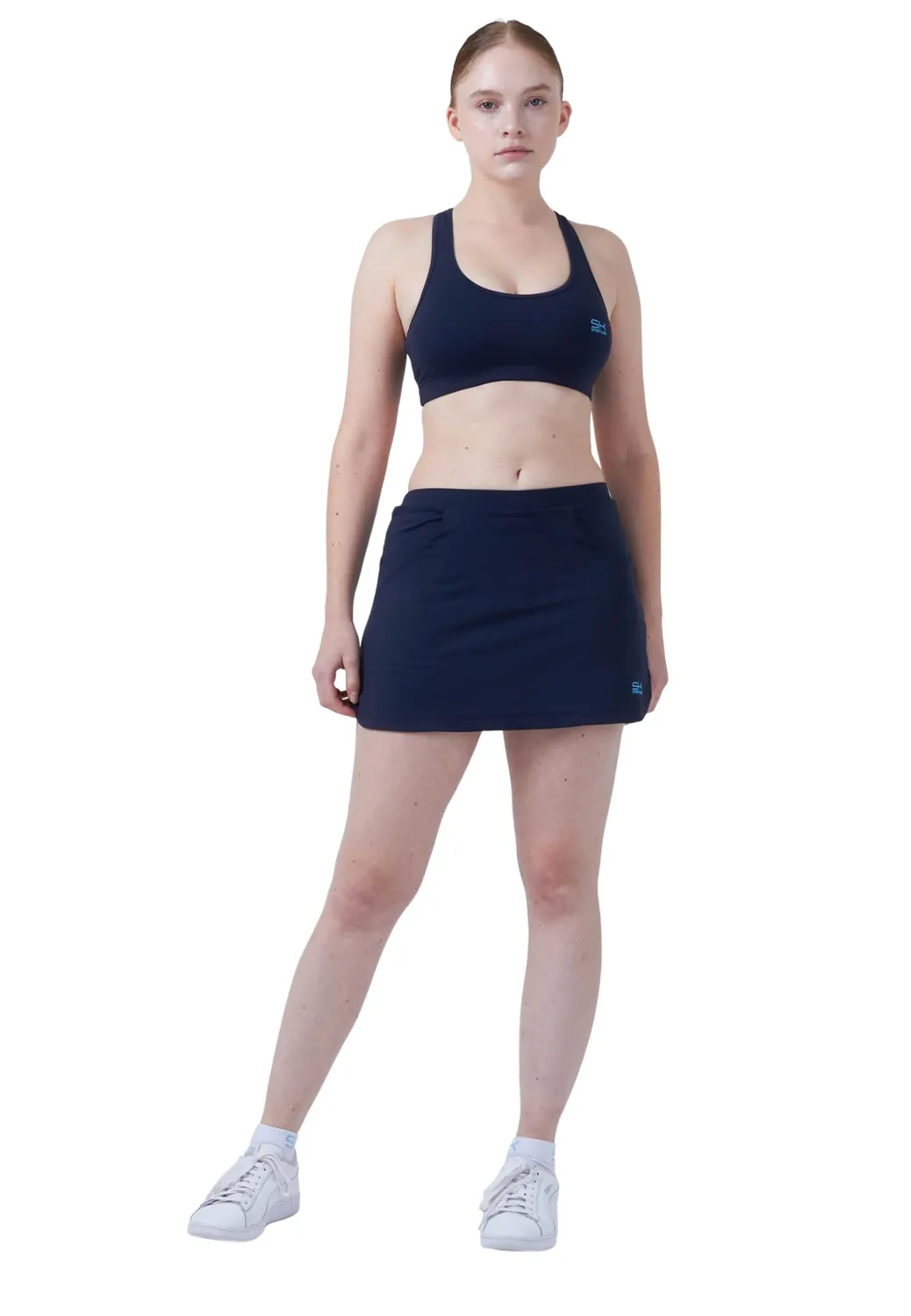 SPORTKIND Classic Tennisrock Skort schwarz mit Taschen