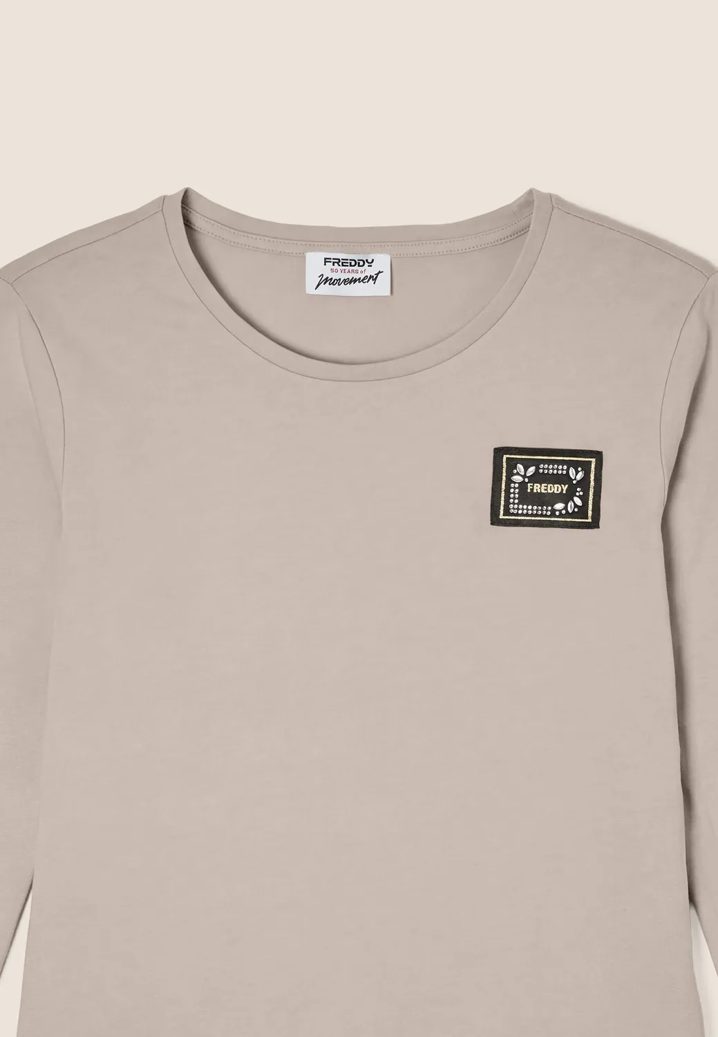 Freddy Modal Langarmshirt Schwarz mit Strass