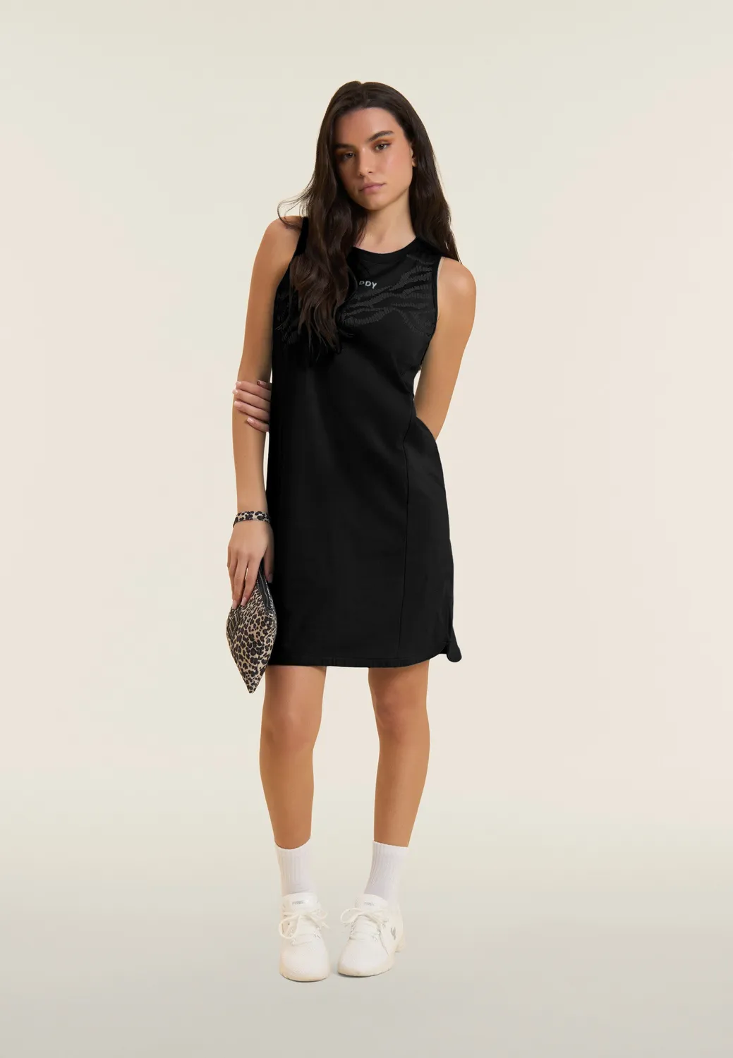 Freddy Grafik Cut-Out Kleid Schwarz Baumwolle
