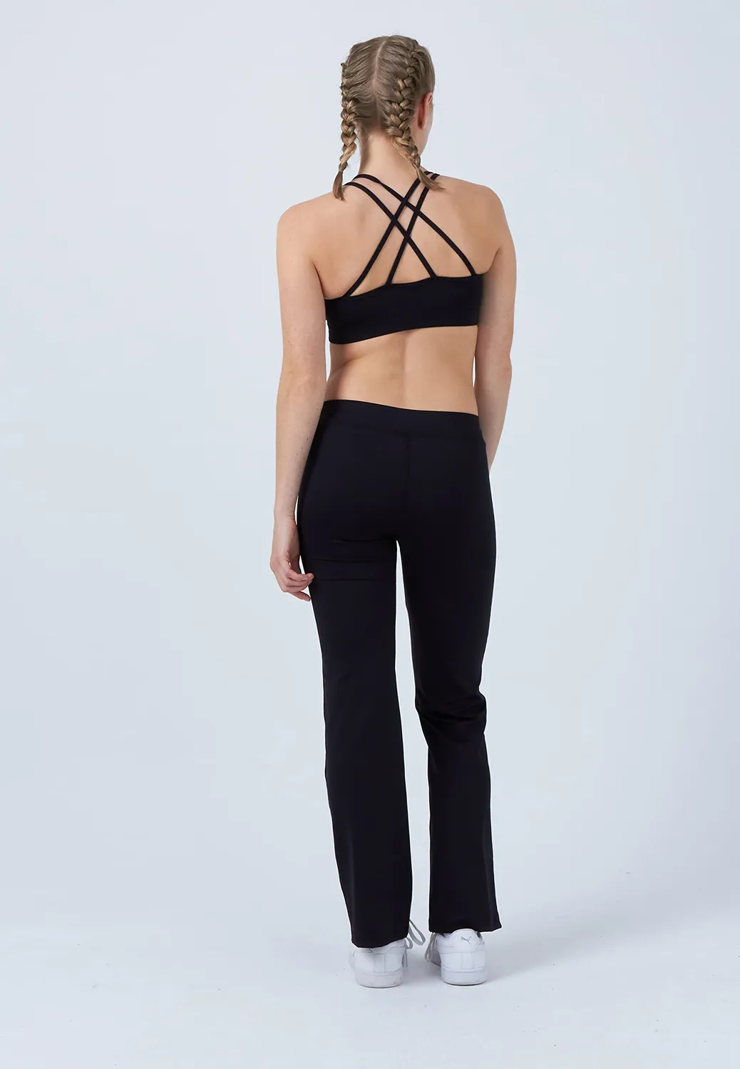 SPORTKIND 34 Inch Flare Yogahose Jazzpants schwarz