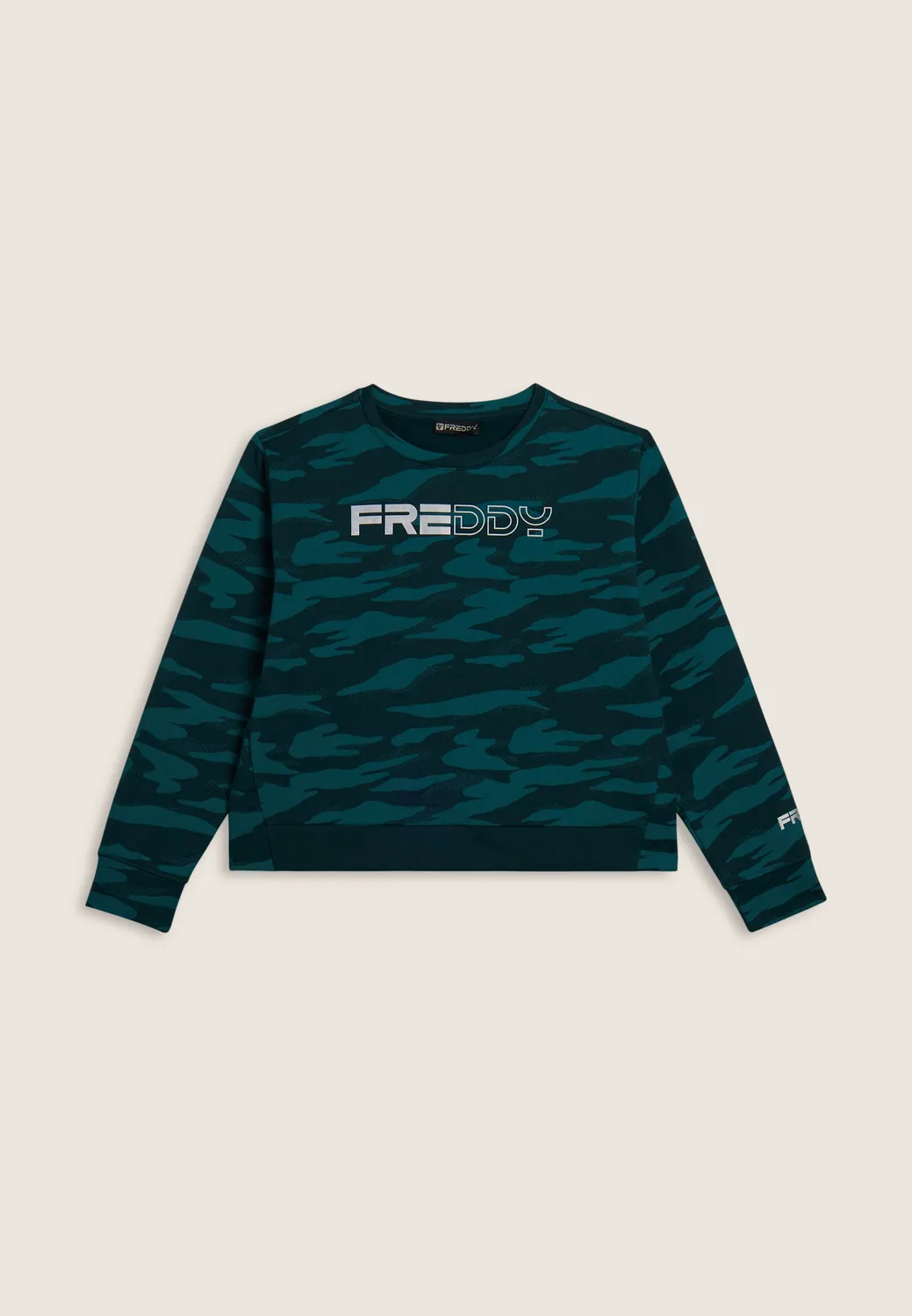 Freddy Cropped Sweatshirt Camouflage grau