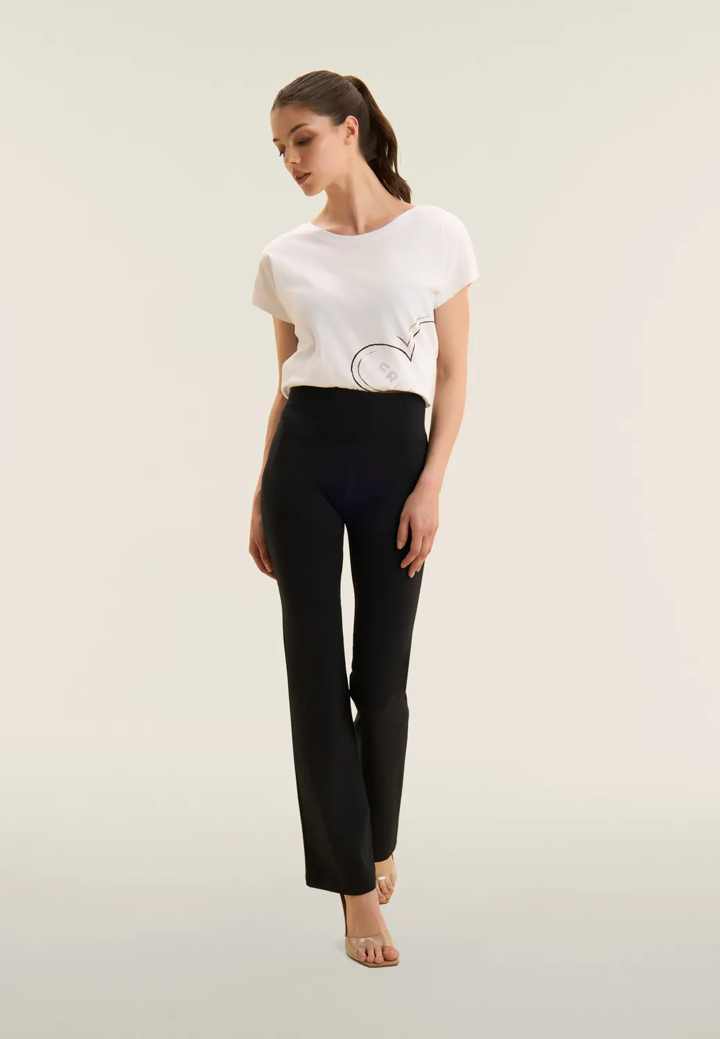Freddy WR.UP Bootcut Hose Damen hoher Bund Bio