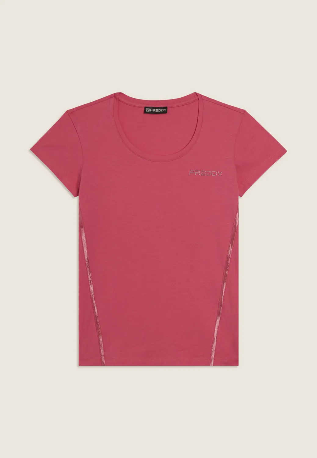 Freddy Perlen Logo T-Shirt Damen Kurzarm