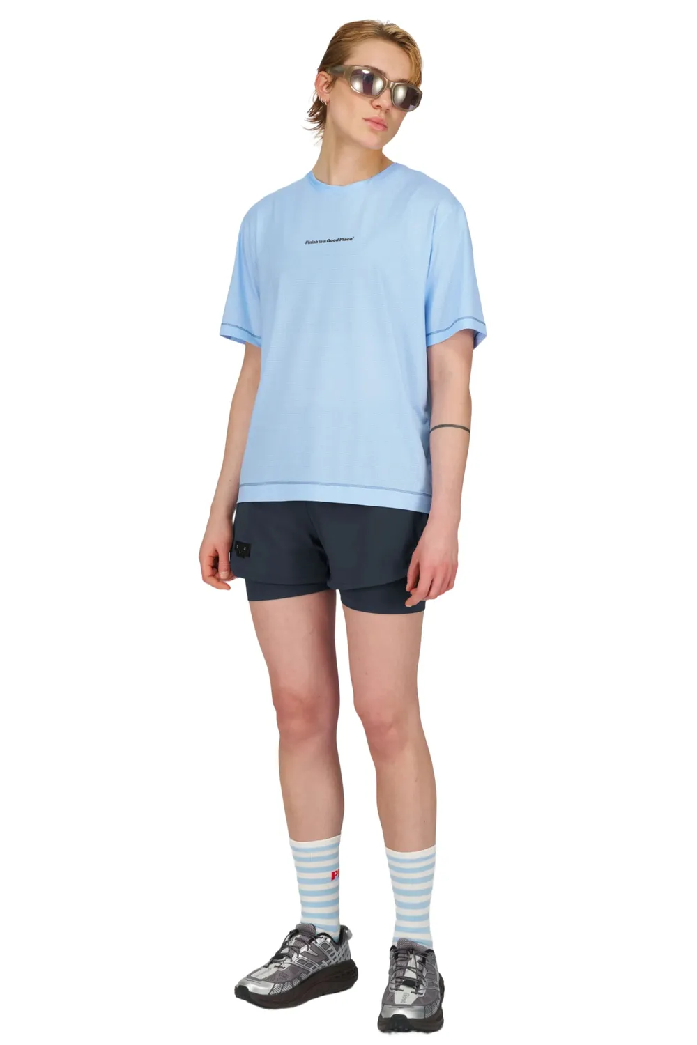 UNNA Wavy Tee W Laufshirt Serenity Blue schnelltrocknend