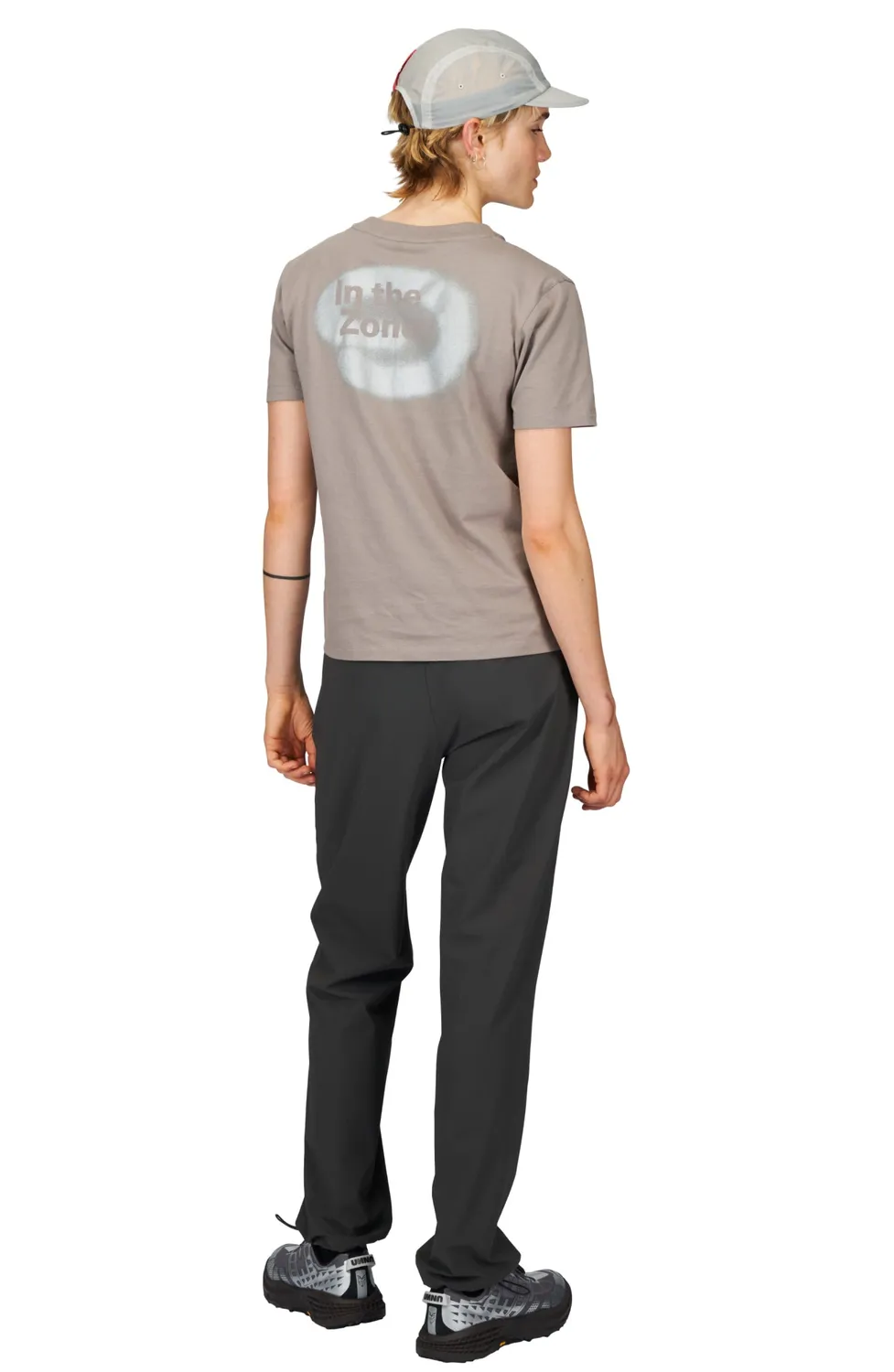 UNNA In The Zone Tee Laufshirt Fog Grey Bio-Baumwolle